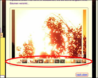 Bildschirmfoto: Die gleitenden Galerien und deren Vorschaubilder darunter in Miniaturgröße.