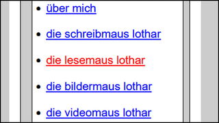 Bildschirmfoto: Der überfahrene Link wird rot und unterstrichen angezeigt.