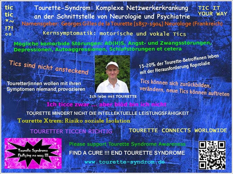 Fotomontage: Im Hintergrunf blau gefärbte Häuser und Bäume; im Vordergunrd ein Foto von Hermann und zahlreiche seiner Sprüche und Info-Texte.